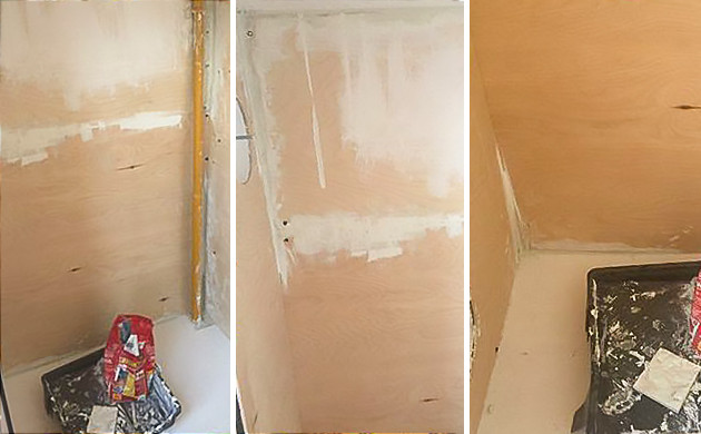 Отделка внутренней части бокса фанерой