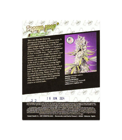 Семена сорта Papaya Zoap F1 Fast Version fem (Sweet Seeds)