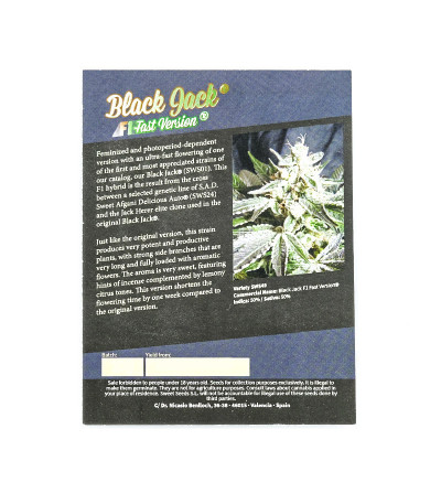 Семена сорта Black Jack F1 Fast Version fem (Sweet Seeds)